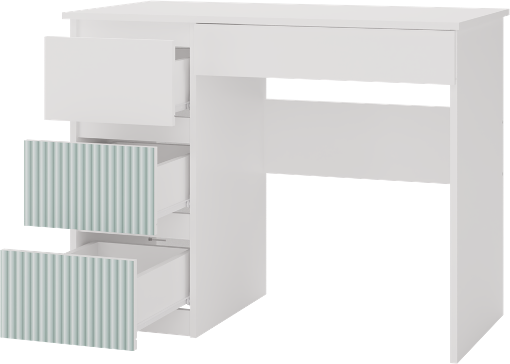 Schreibtisch Gisela Mint/Weiß links 98 cm