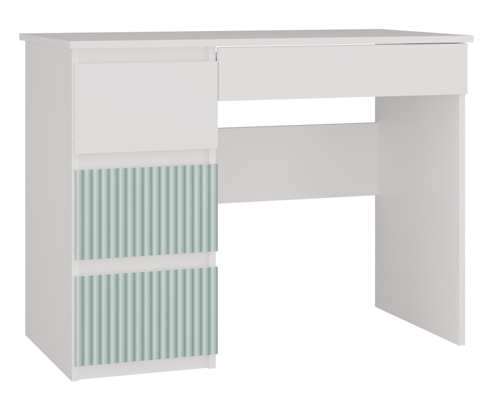 Schreibtisch Gisela Mint/Weiß links 98 cm