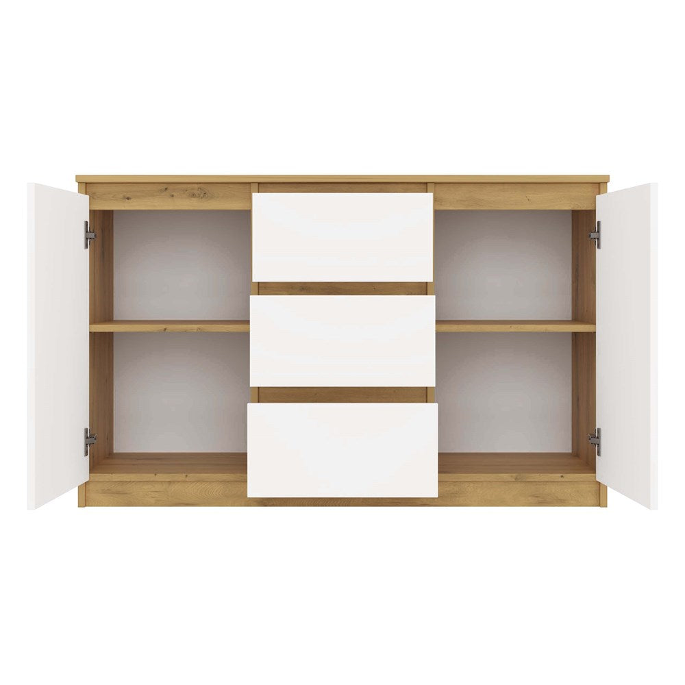 Kommode Malwa 2D3S in Eiche Artisan/Weiß