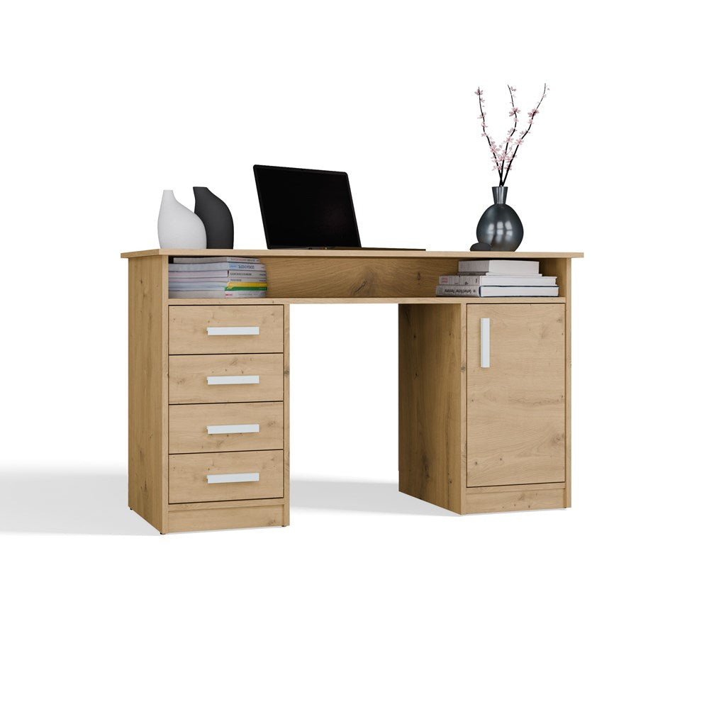 Schreibtisch UTE Artisan Eiche mit 4 Schubladen 125 cm
