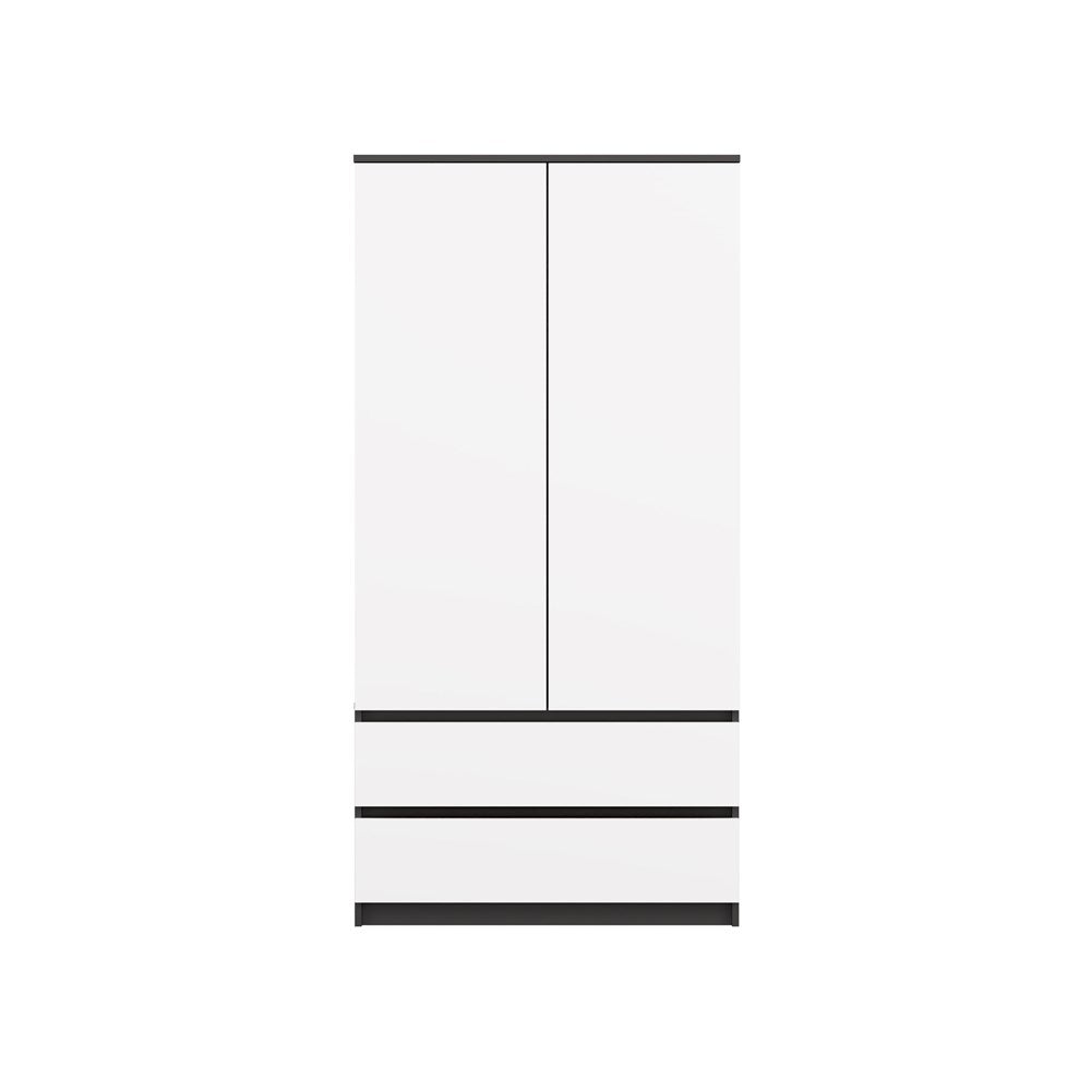 Kleiderschrank Wolfgang Anthrazit/Weiß 90 cm