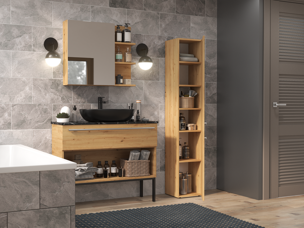 Badezimmerschrank Heinrich Artisan Eiche rechts 31 cm breit