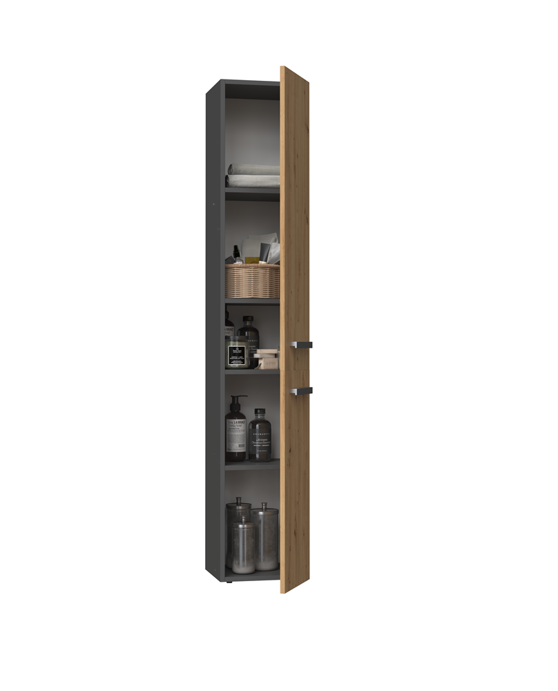 Badezimmerschrank Heinrich Anthrazit/Artisan-Eiche rechts 31 cm breit