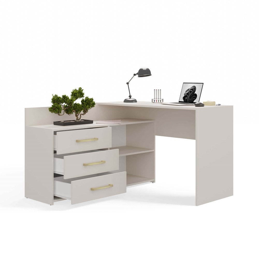 Schreibtisch Edgar Kaschmir mit 3 Schubladen 120 cm