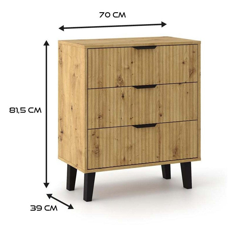 Kommode Olaf Artisan Eiche 70 cm