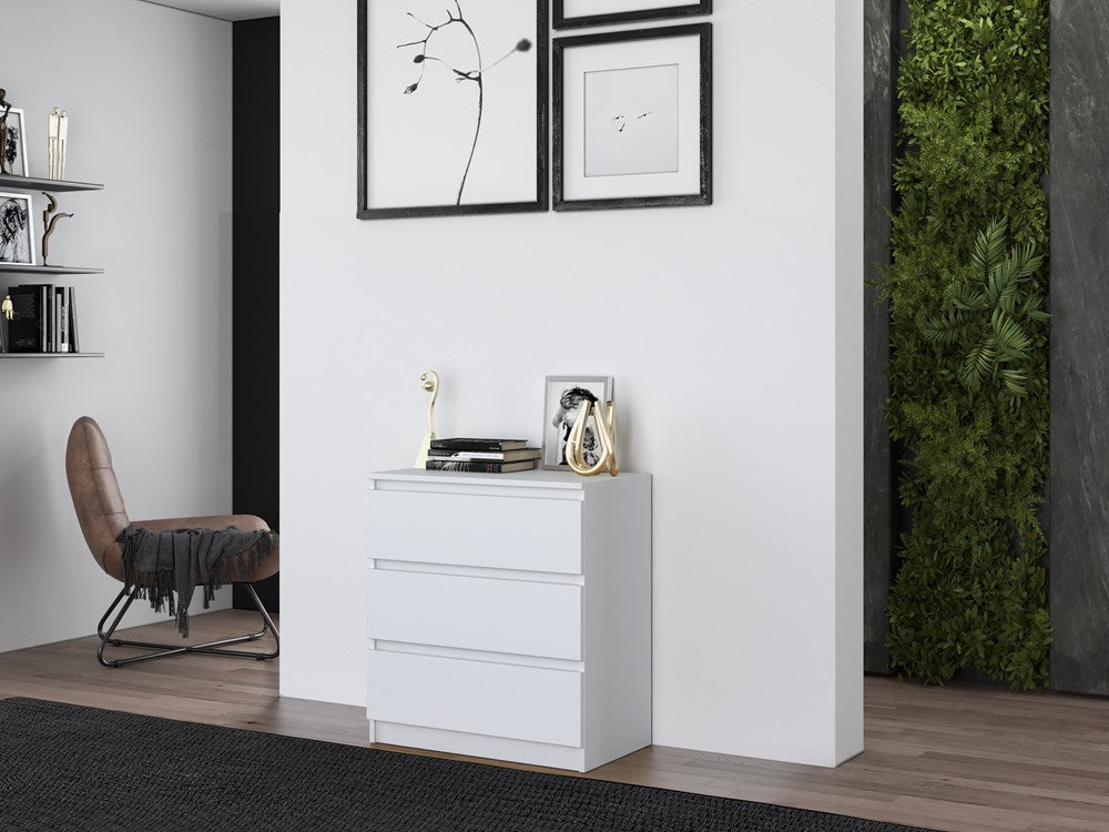 Kommode Wolfgang Weiß mit 3 Schubladen 70 cm