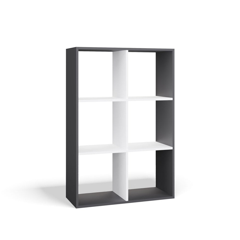 Standregal Frank Anthrazit/Weiß 2x3