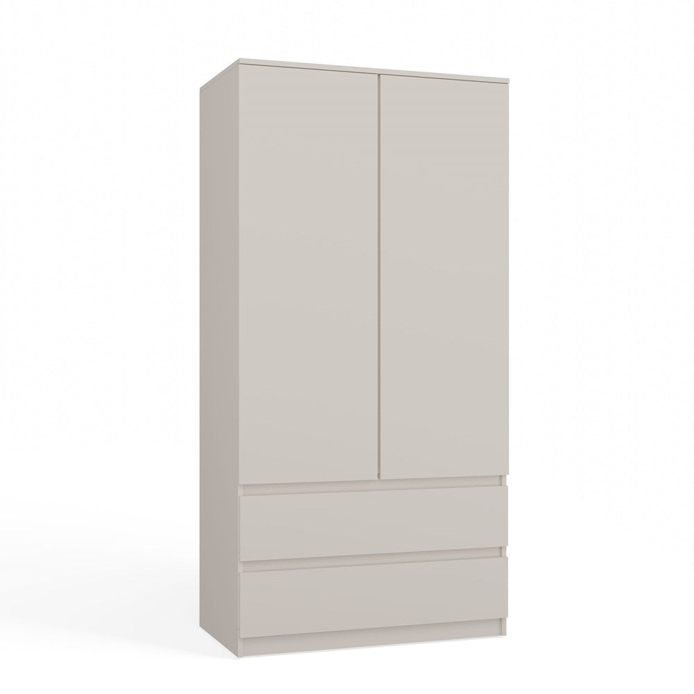 Kleiderschrank Wolfgang Kaschmir mit 2 Schubladen TIP-ON 90 cm