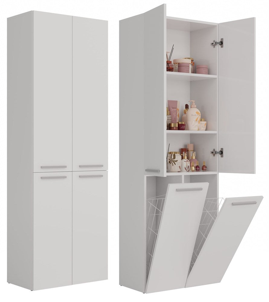 Badezimmerschrank Heinrich Weiß mit 2 Körbe