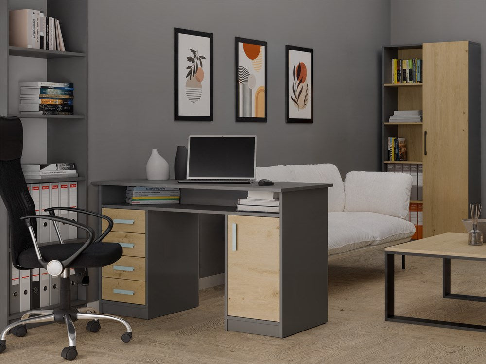 Schreibtisch UTE Anthrazit/Artisan 125 cm