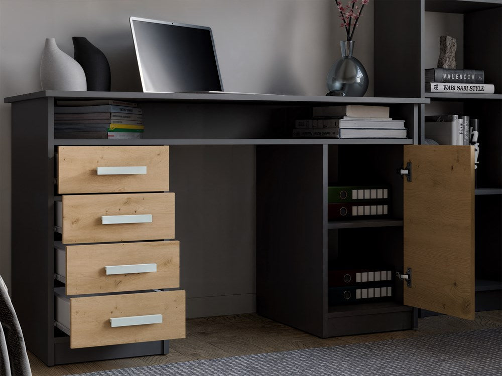 Schreibtisch UTE Anthrazit/Artisan 125 cm