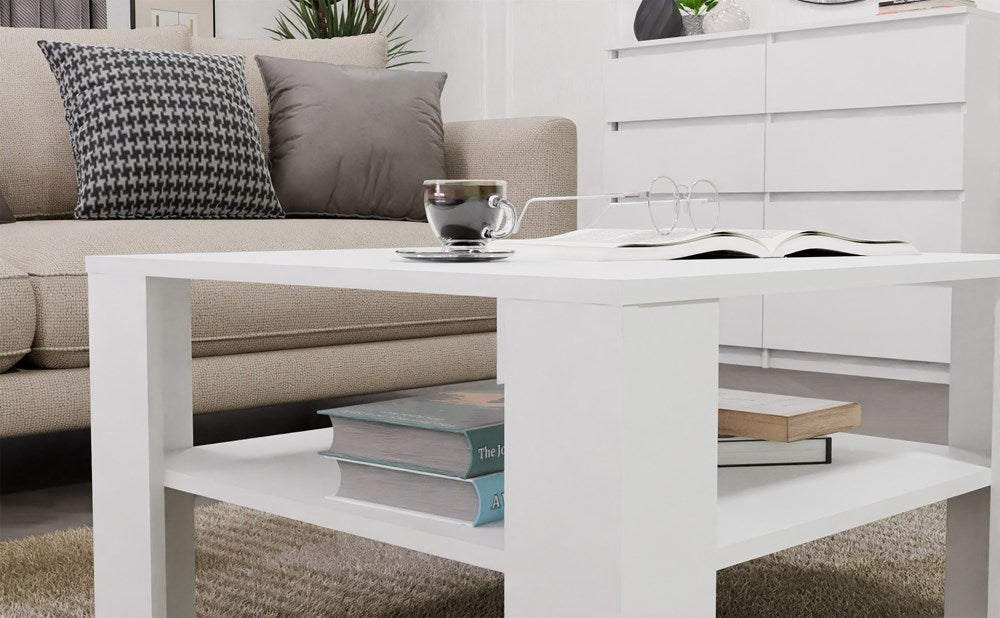 Couchtisch UNO Weiß 68x68