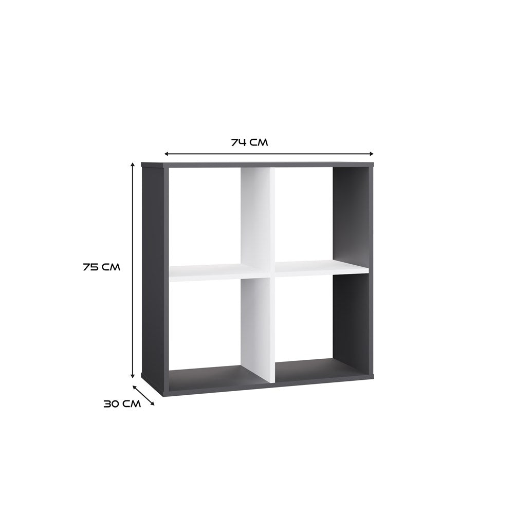 Regal Frank Weiß / Anthrazit 2x2