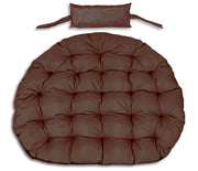 Gartenkissen 110 x 90 cm für "Storchennest" - Hängesessel wasserfest braun mit Kopfstütze