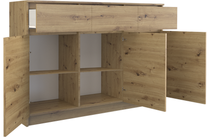 Kommode Malwa 3D3S in Eiche Artisan