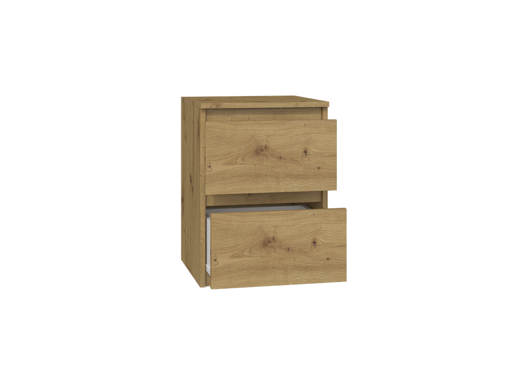 Nachttisch Wolfgang Artisan Eiche mit 2 Schubladen 30 cm breit