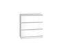 Kommode Wolfgang Weiß mit 3 Schubladen, 70 cm