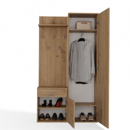 Garderobe UWE Artisan Eiche links mit Spiegel 50 cm