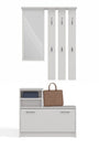 Garderobe Diana | Komplett-Set mit Spiegel, Garderobenpaneel und Schuhschrank Weiß