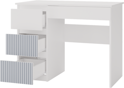 Schreibtisch Gisela Blau/Weiß links 98 cm