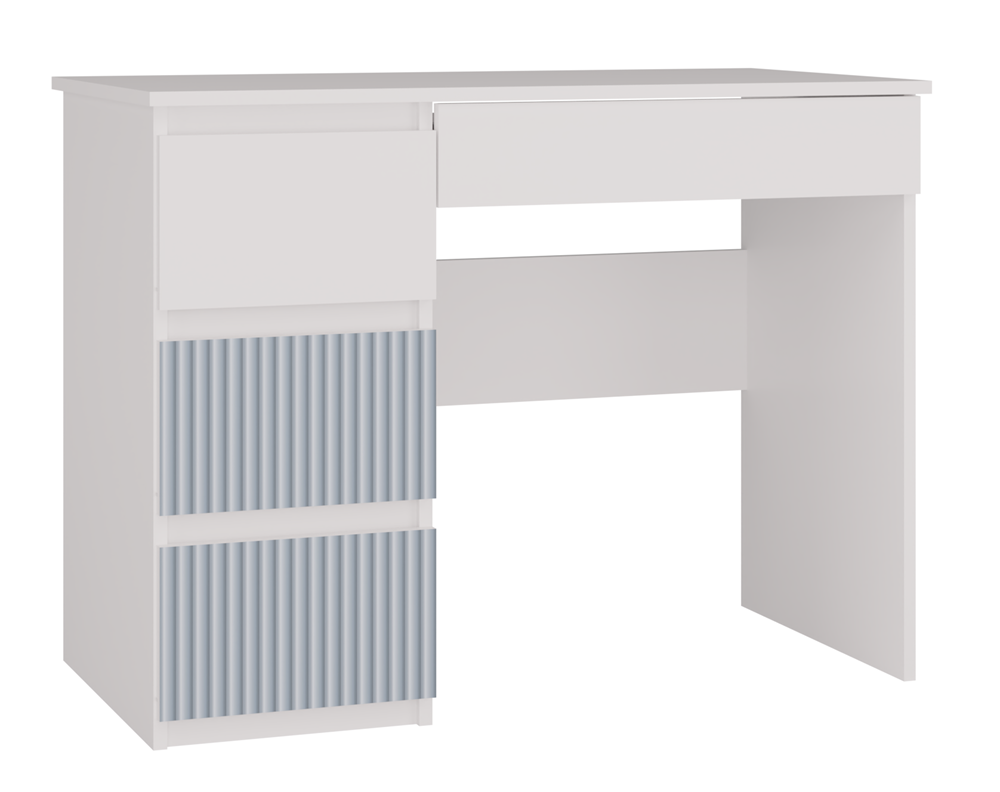 Schreibtisch Gisela Blau/Weiß links 98 cm