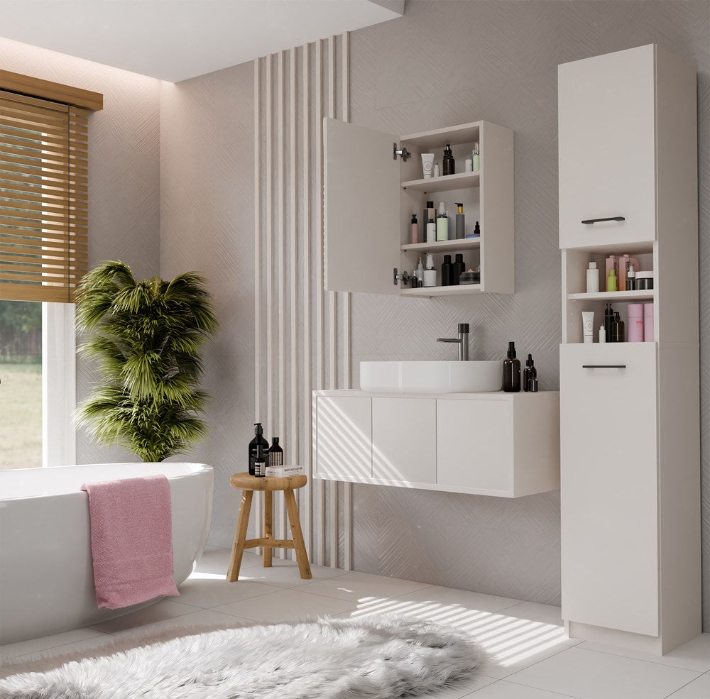 Badezimmerschrank Peter Kaschmir mit Spiegel 40 cm breit