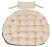Gartenkissen 110 x 90 cm für "Storchennest" - Hängesessel wasserfest beige mit Kopfstütze