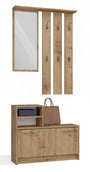 Garderobe Diana | Komplett-Set mit Spiegel, Garderobenpaneel und Schuhschrank Artisan Eiche