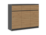 Kommode Wolfgang Anthrazit/Artisan mit 3 Türen und 3 Schubladen, 120 cm