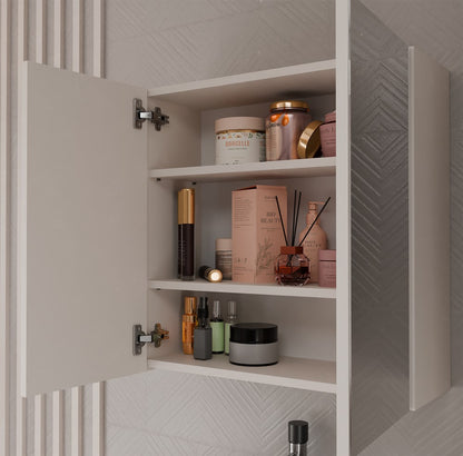 Bad Hängeschrank POLA 2DL mit Spiegel, Kaschmir