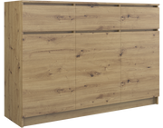 Kommode Wolfgang Artisan Eiche mit 3 Türen 120 cm