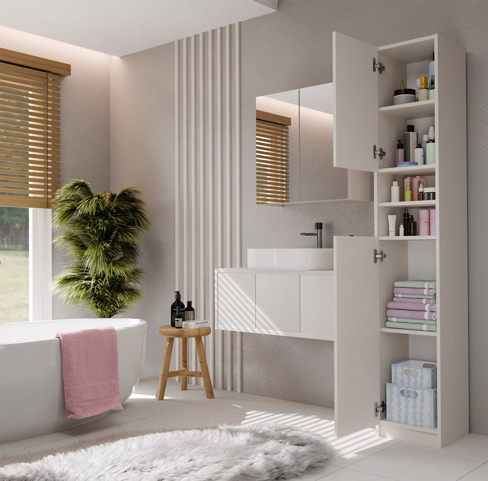 Badezimmerschrank Philipp Kaschmir mit 2 Türen 32 cm breit
