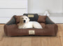 Hundebett KINGDOG 55x45 cm wasserdicht personalisierbar braun