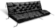 Gartenkissen Set 180x60x50 cm wasserdicht schwarz mit 2 kleinen Kissen für Bank oder Schaukel