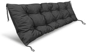 Gartenkissen 120x40 cm wasserdicht für Palettenbank schwarz mit Schnüren