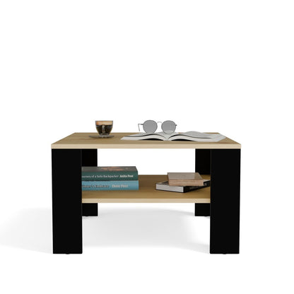 Couchtisch UNO Artisan-Eiche und Schwarz 68x68