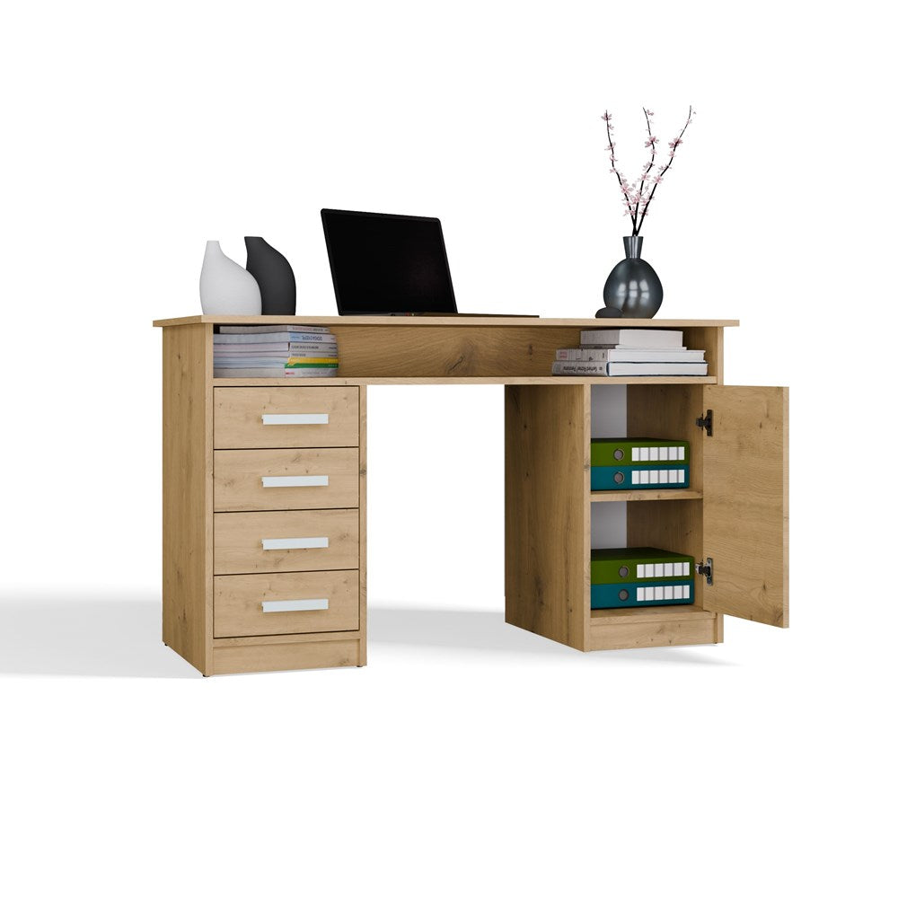 Schreibtisch UTE Artisan Eiche mit 4 Schubladen 125 cm