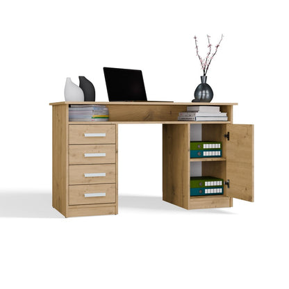 Schreibtisch UTE Artisan Eiche mit 4 Schubladen 125 cm