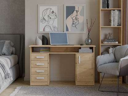 Schreibtisch UTE Artisan Eiche mit 4 Schubladen 125 cm