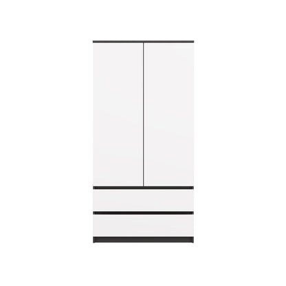 Kleiderschrank Wolfgang Anthrazit/Weiß 90 cm