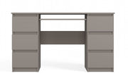 Schreibtisch Jakob Lehmfarbe (Grauton) mit Tastaturablage 130 cm