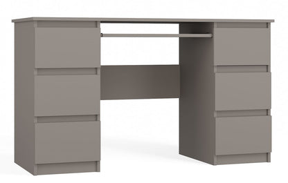 Schreibtisch Jakob Lehmfarbe (Grauton) mit Tastaturablage 130 cm