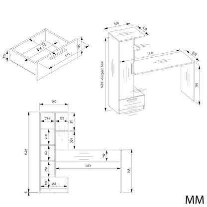 Schreibtisch Erwin Artisan Eiche 143 cm