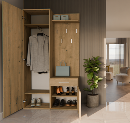 Garderobe UWE Artisan Eiche links mit Spiegel 50 cm