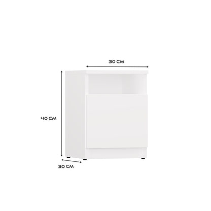 Nachttisch Marc Weiß 30 cm breit mit TIP-ON System