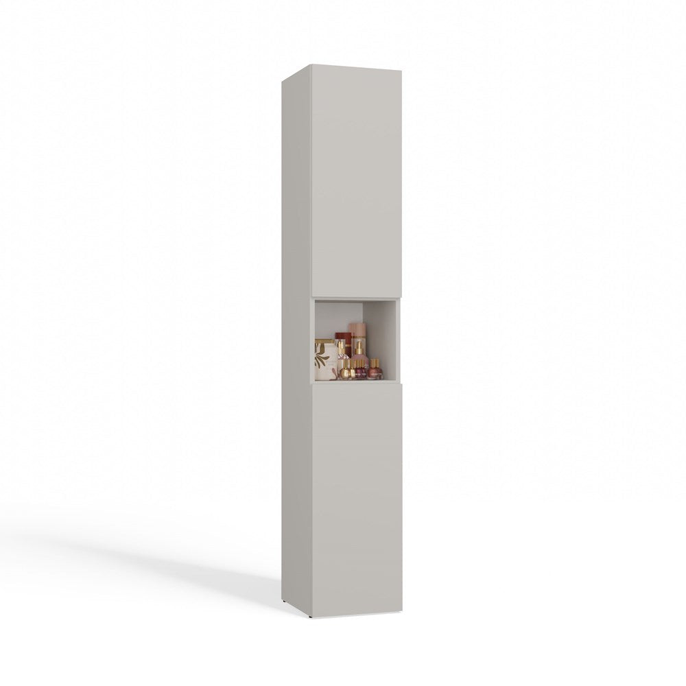 Badezimmerschrank Heinrich Kaschmir mit Wäschekorb und TIP-ON-System 31 cm breit