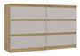 Kommode Wolfgang Artisan-Eiche/Kaschmir mit 6 Schubladen, 120 cm