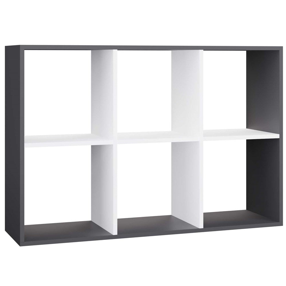 Standregal Frank Anthrazit/Weiß 2x3