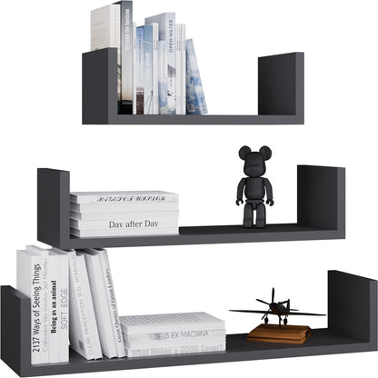 Wandregal MOBI 3P Komplet 3er-Set Anthrazit