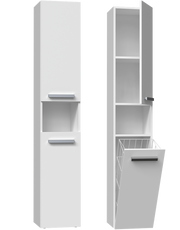 Badezimmerschrank Heinrich Weiß 31 cm breit mit 1 Wäschekorb